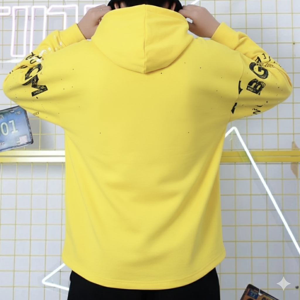 Men Full Sleeve Printed Hooded Sweatshirt