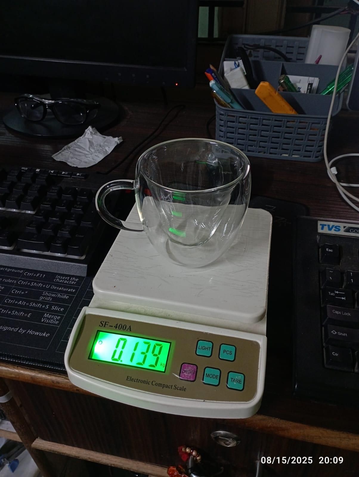 High Borosilicate Heart Shape Double Wall Glass (Pack of 1)