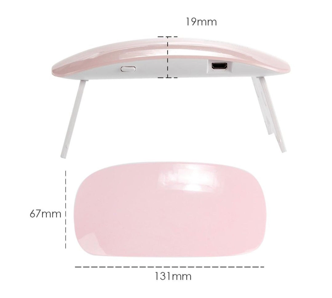 Mini Portable & Foldable 6W LED UV Nail Polish Dryer Lamp | Quick Curing Nail Art Machine with 45s/60s Timer