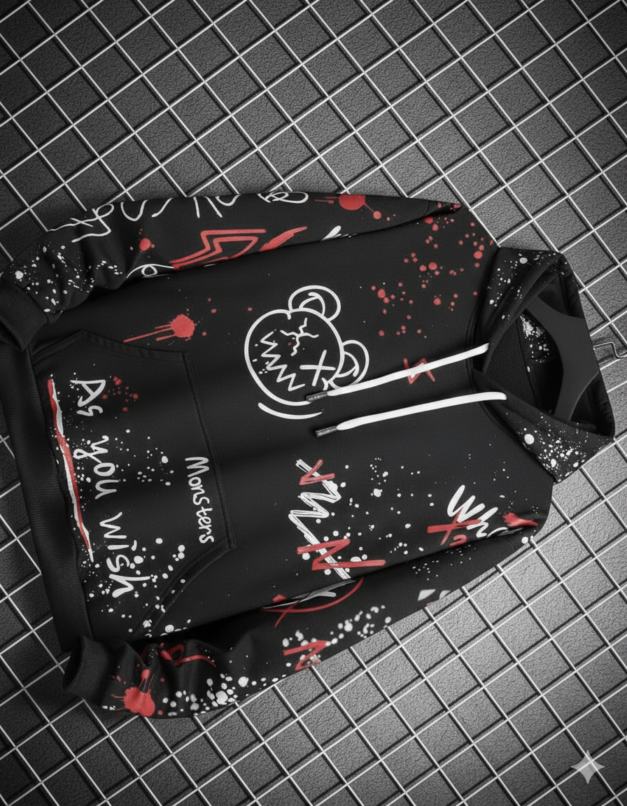 Men Full Sleeve Printed Hooded Sweatshirt