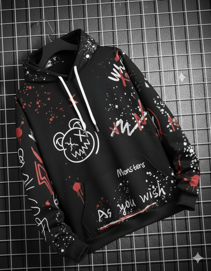 Men Full Sleeve Printed Hooded Sweatshirt