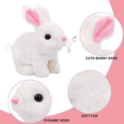 Bunny Toy, Hopping Bunny Toy Interactive Electronic Pet with Sounds and Movement