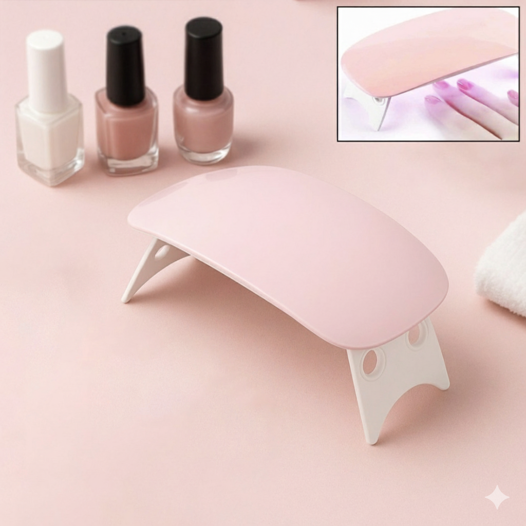 Mini Portable & Foldable 6W LED UV Nail Polish Dryer Lamp | Quick Curing Nail Art Machine with 45s/60s Timer