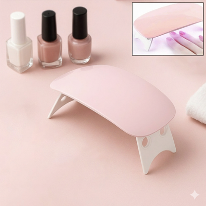 Mini Portable & Foldable 6W LED UV Nail Polish Dryer Lamp | Quick Curing Nail Art Machine with 45s/60s Timer