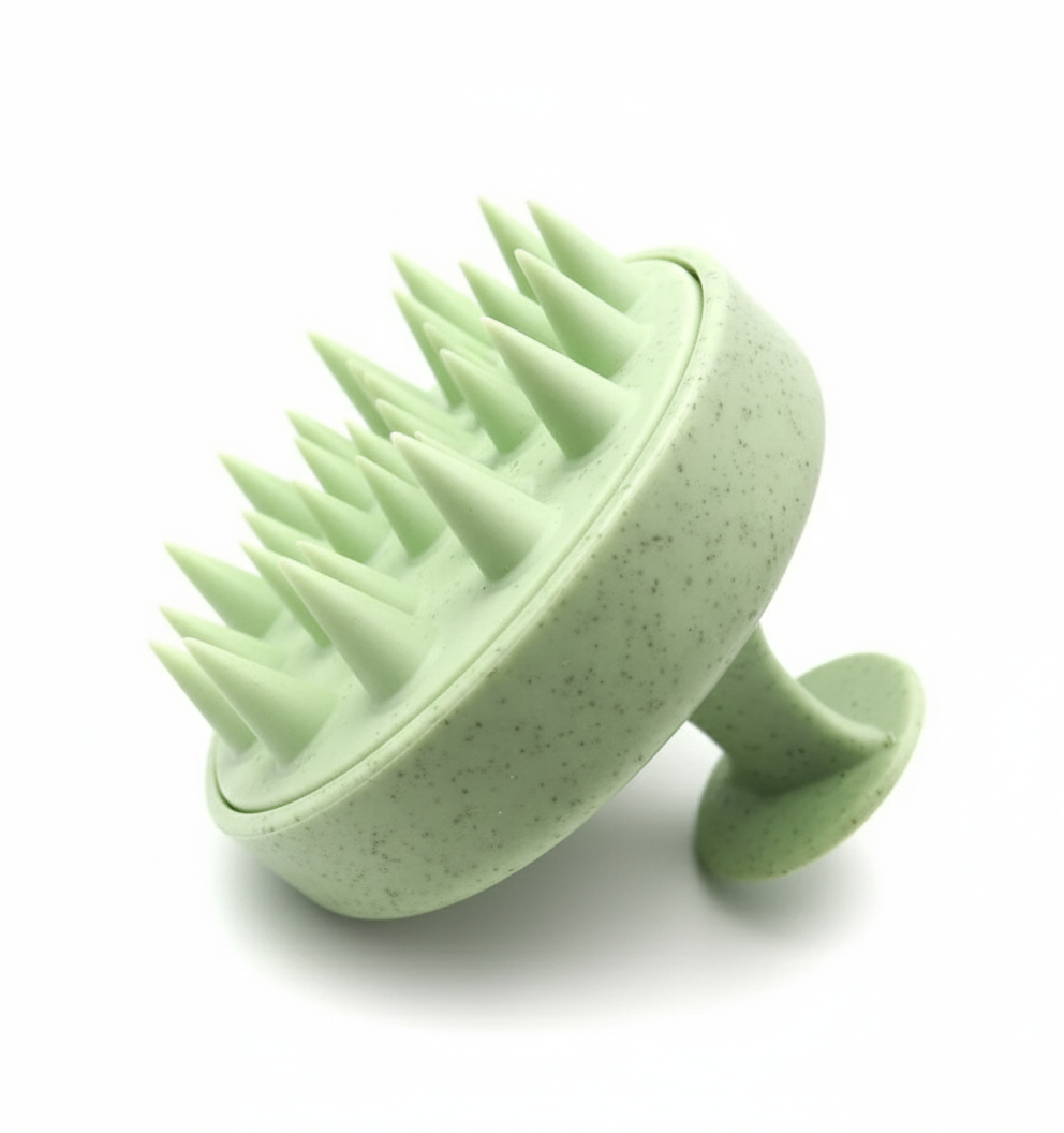 Premium Silicone Scalp Massager Shampoo Brush - Removes Dandruff, Boosts Circulation, and Prevents Hair Loss (Eco-friendly Wheat Straw Material)