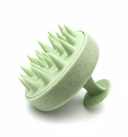 Premium Silicone Scalp Massager Shampoo Brush - Removes Dandruff, Boosts Circulation, and Prevents Hair Loss (Eco-friendly Wheat Straw Material)